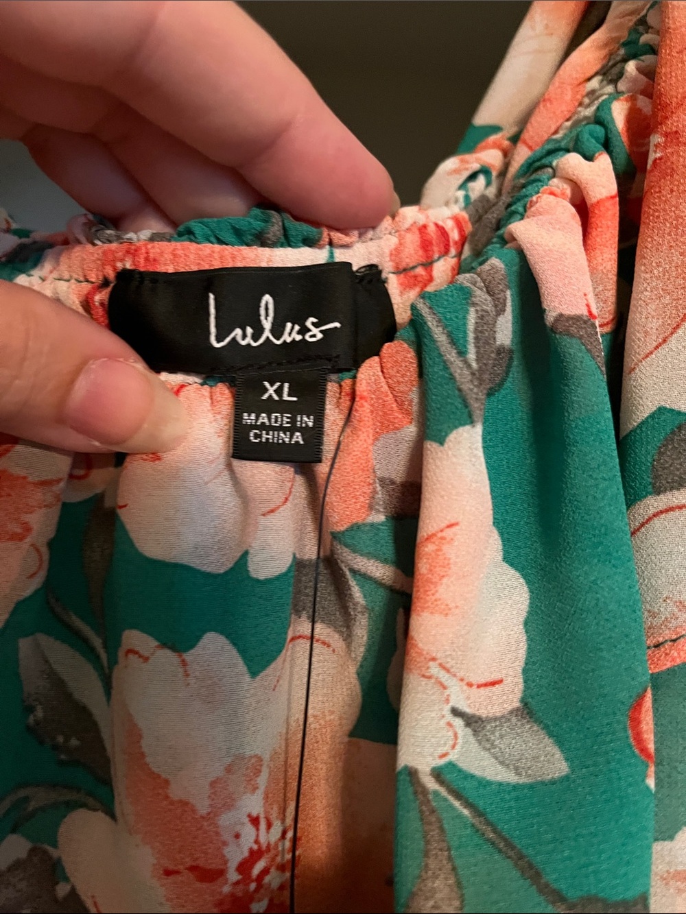 Lulus Chance For Us Green Floral Off-the-Shoulder Ruffled Maxi Dress Size XL NEW - Picture 3 of 3